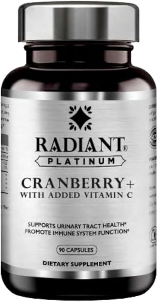 Radiant Platinum Crannberry+ With Added Vitamin C – Promotes Immunity & Supports Urinary Track Health x 90 Capsules - Image 1
